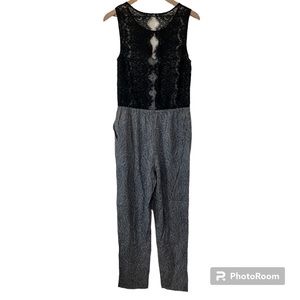 Anthropologie elevenses lace medley jumpsuit